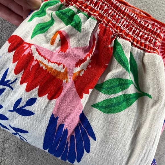 Rose Olive Resort Womens XS Maxi Skirt Boho Tiered Print Smocked Waist Hearts - Picture 10 of 11